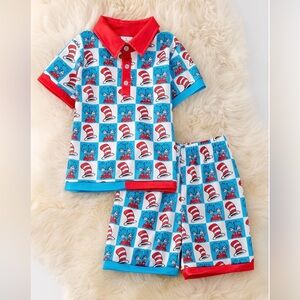 Kids Cat in the Hat Set - Red and Blue